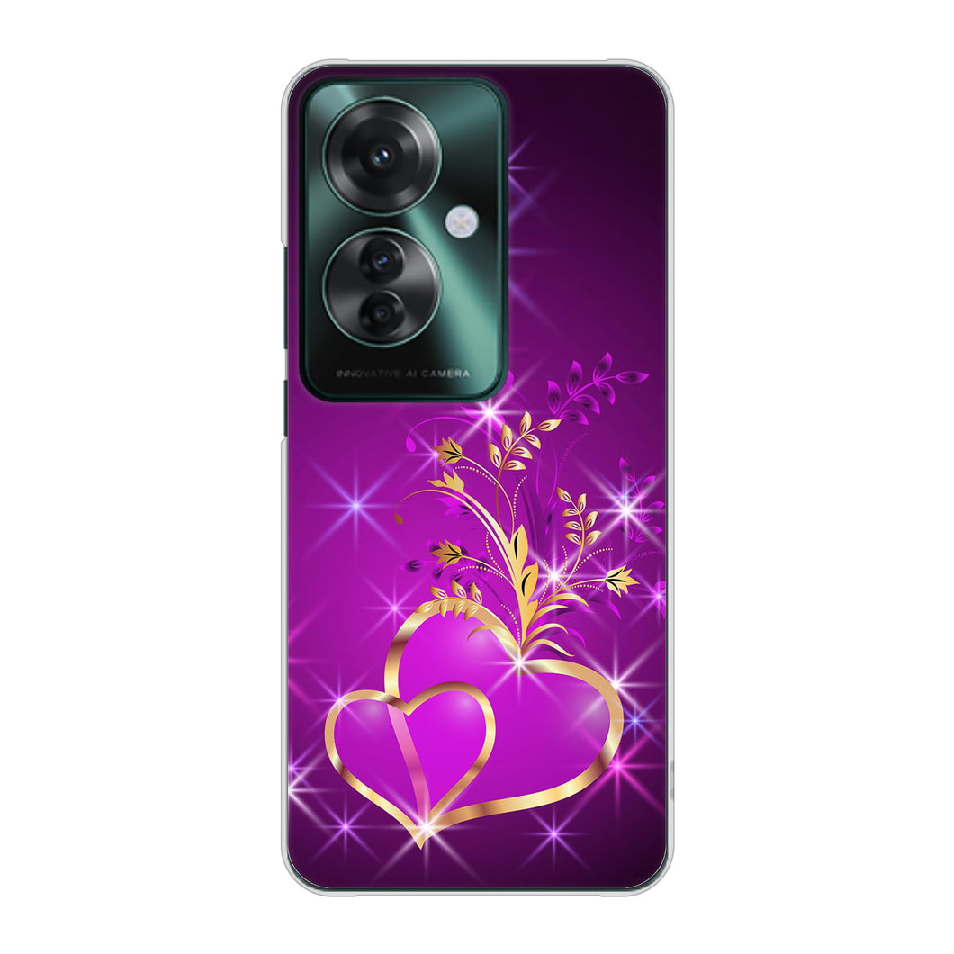 OPPO Reno11 A 高画質仕上げ 背面印刷 ハードケースきらめきハート