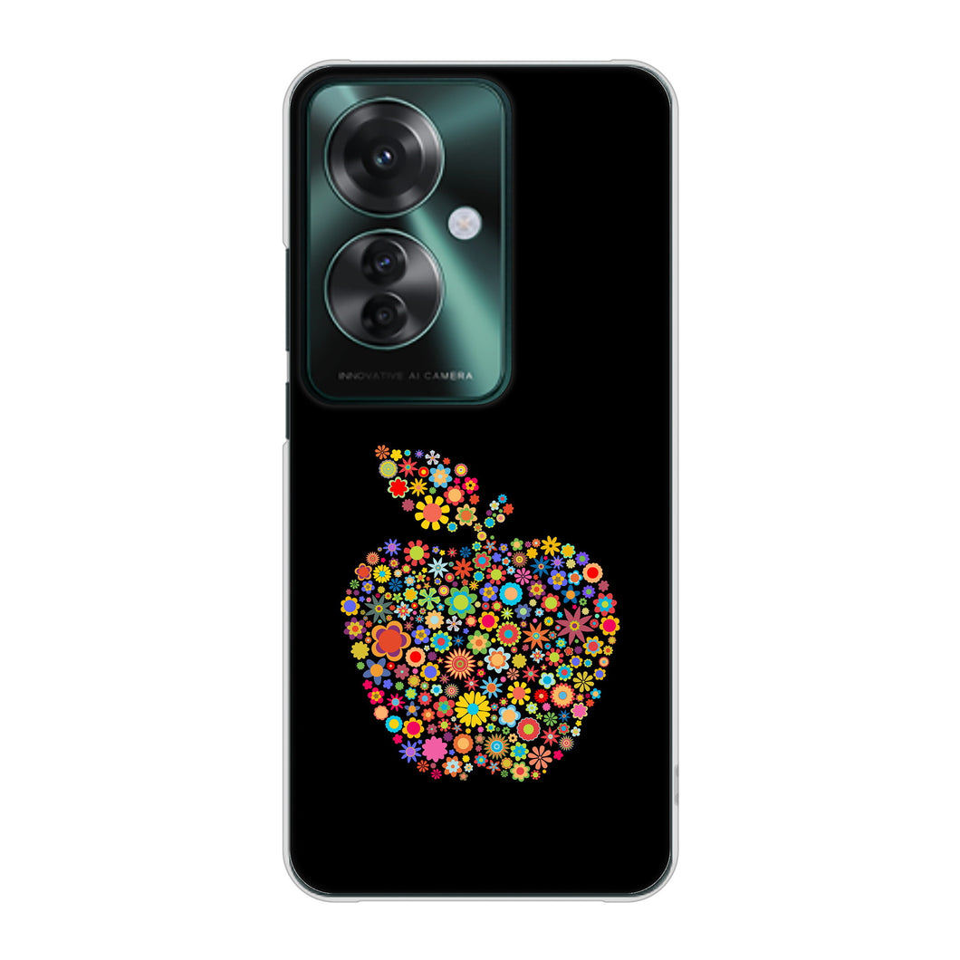OPPO Reno11 A 高画質仕上げ 背面印刷 ハードケース 【1195 カラフルアップル】