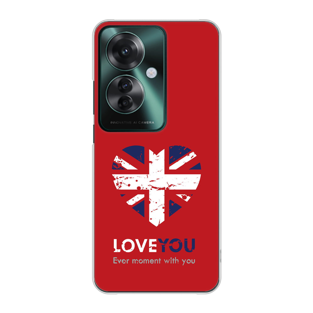 OPPO Reno11 A 高画質仕上げ 背面印刷 ハードケースユニオンジャックハート