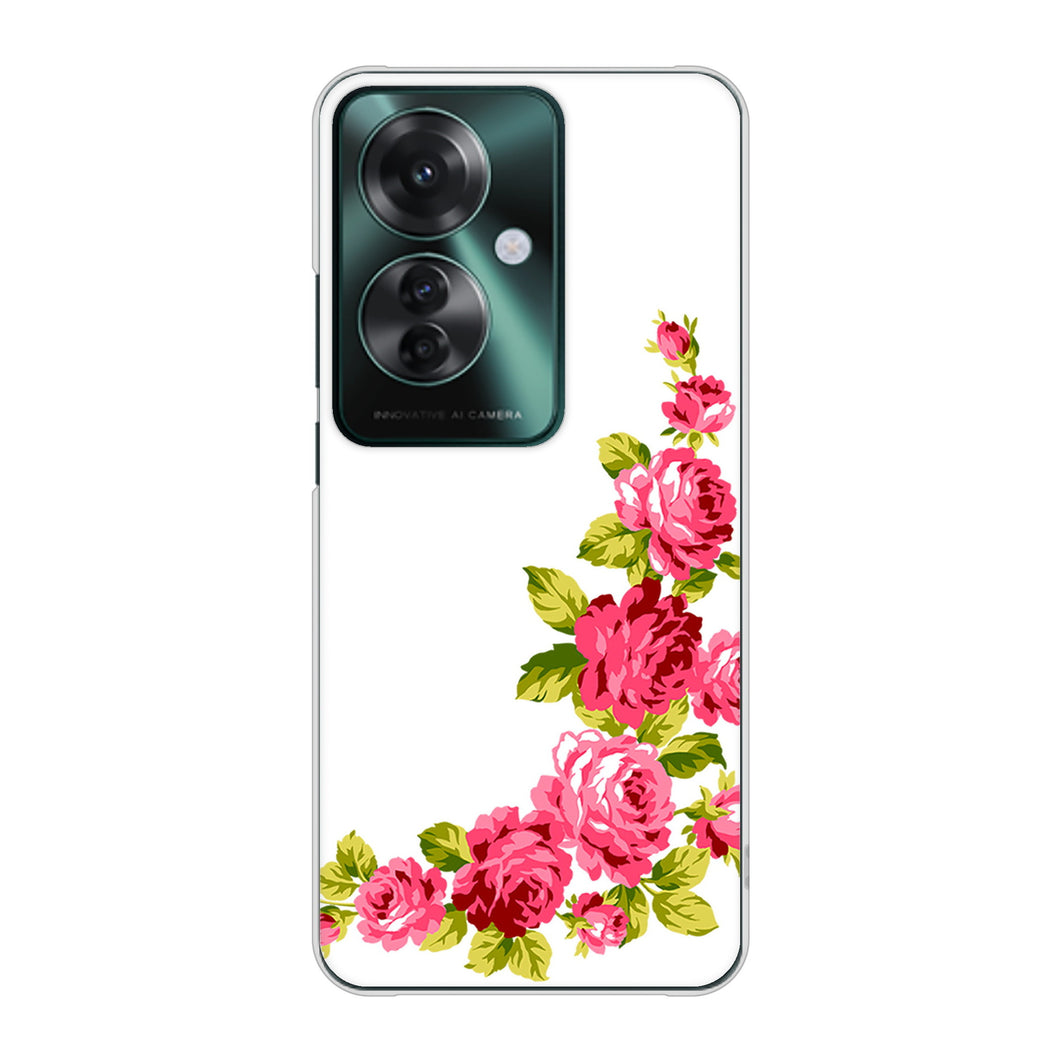 OPPO Reno11 A 高画質仕上げ 背面印刷 ハードケースロマンチックなバラ
