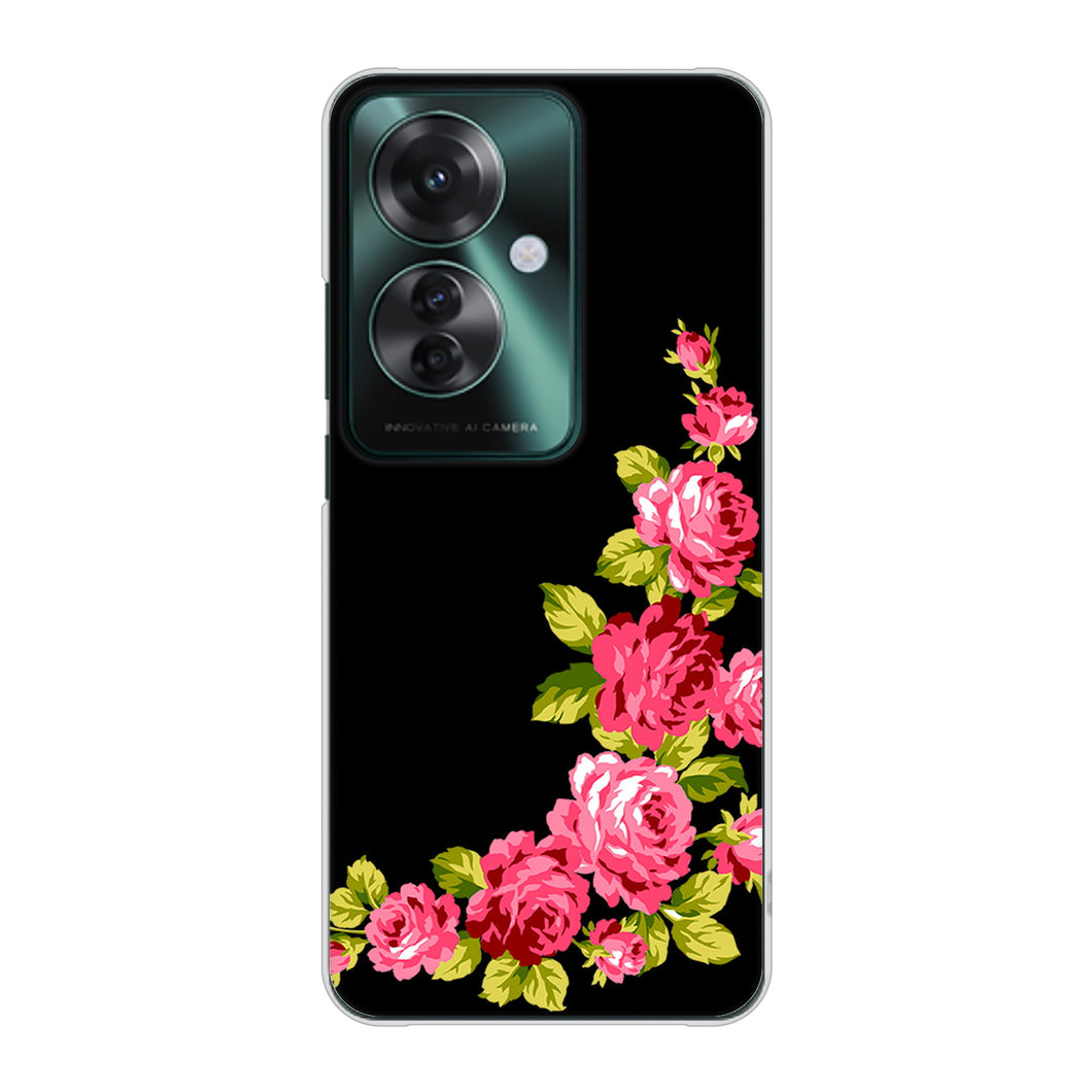OPPO Reno11 A 高画質仕上げ 背面印刷 ハードケースロマンチックなバラ