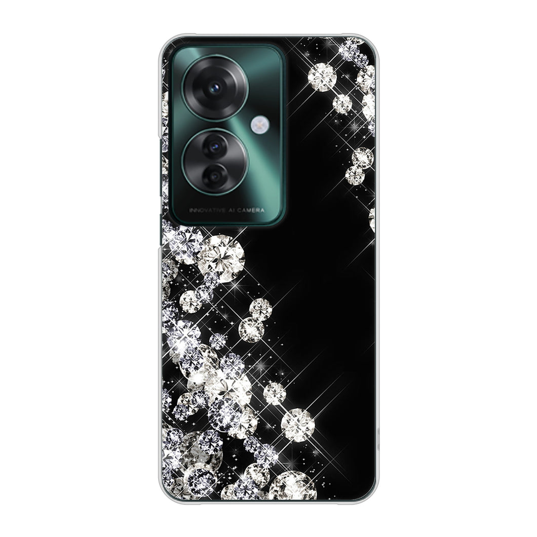 OPPO Reno11 A 高画質仕上げ 背面印刷 ハードケース 【VA871 ダイヤモンドフレーム】