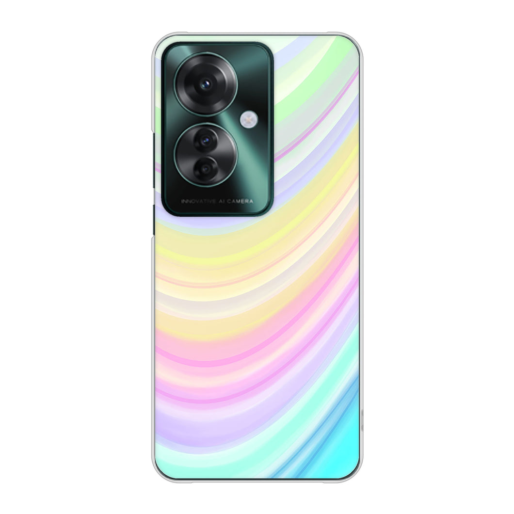 OPPO Reno11 A 高画質仕上げ 背面印刷 ハードケースレインボー