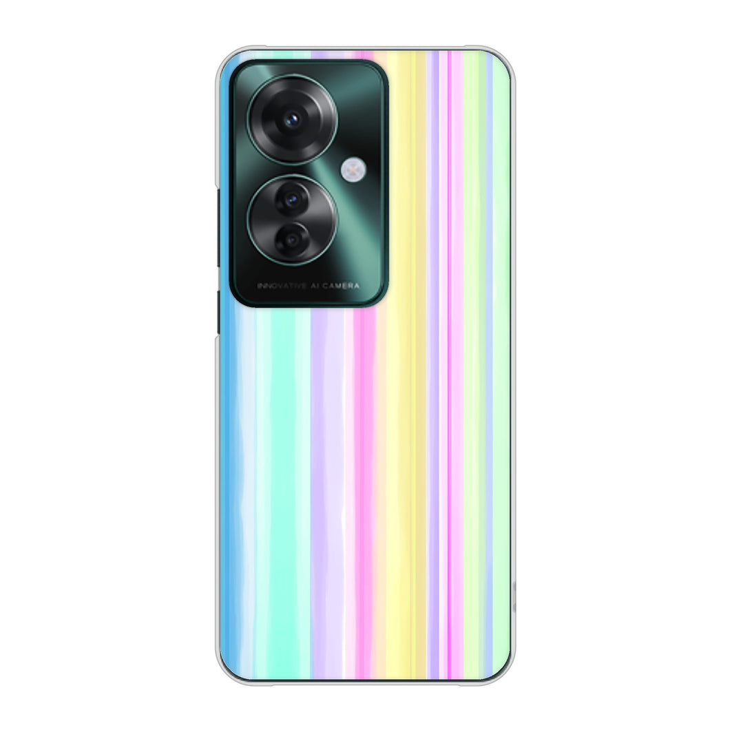 OPPO Reno11 A 高画質仕上げ 背面印刷 ハードケースレインボー