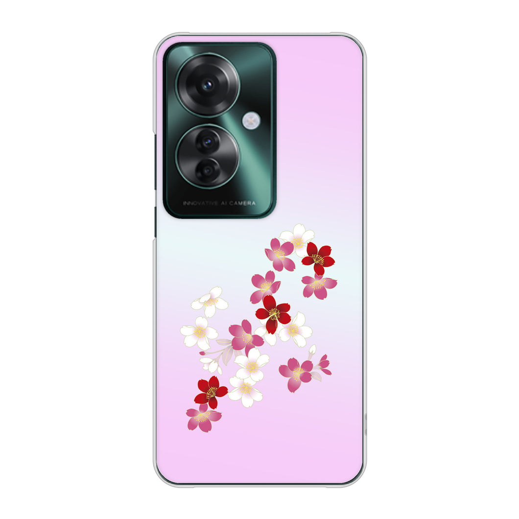 OPPO Reno11 A 高画質仕上げ 背面印刷 ハードケース和花柄