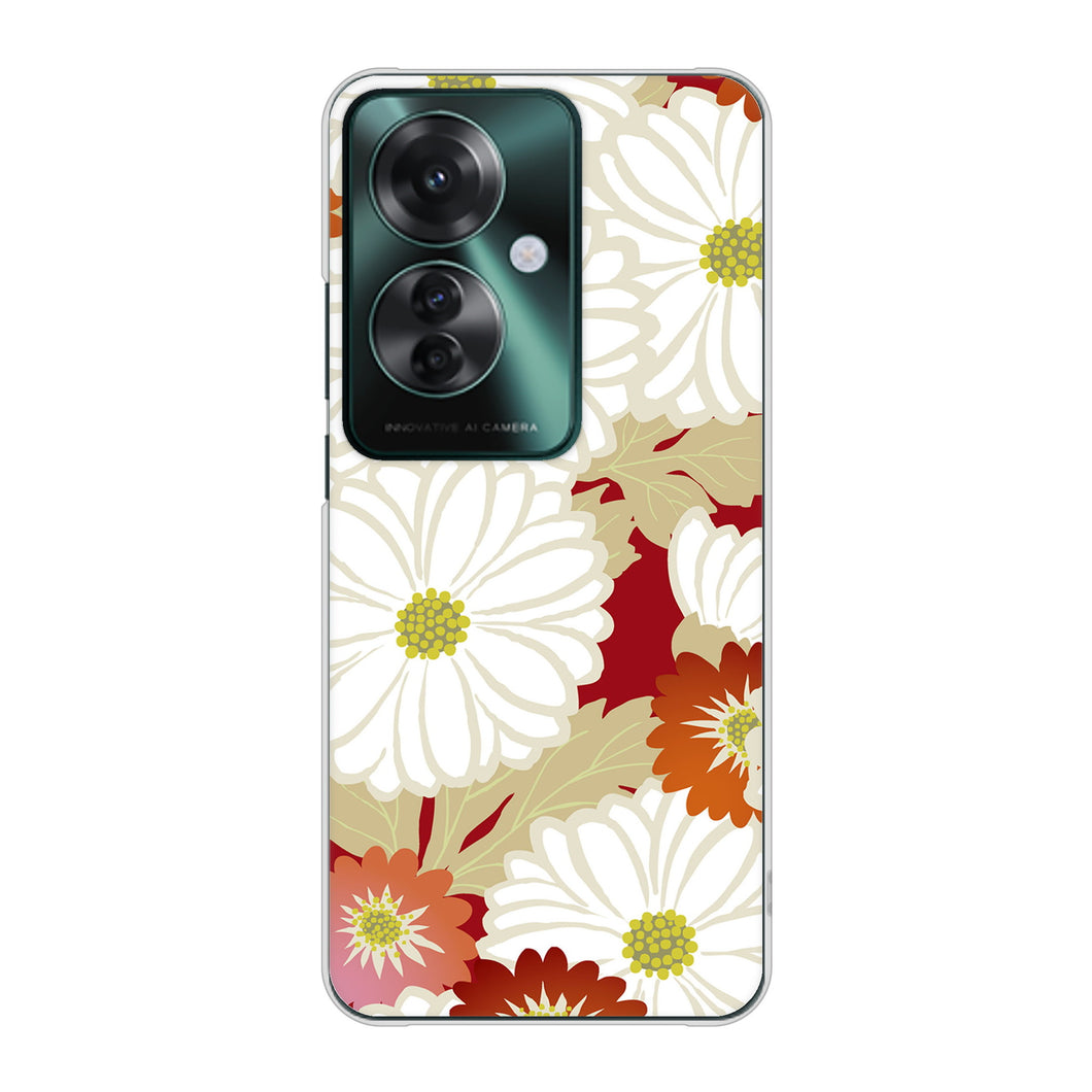 OPPO Reno11 A 高画質仕上げ 背面印刷 ハードケース和花柄
