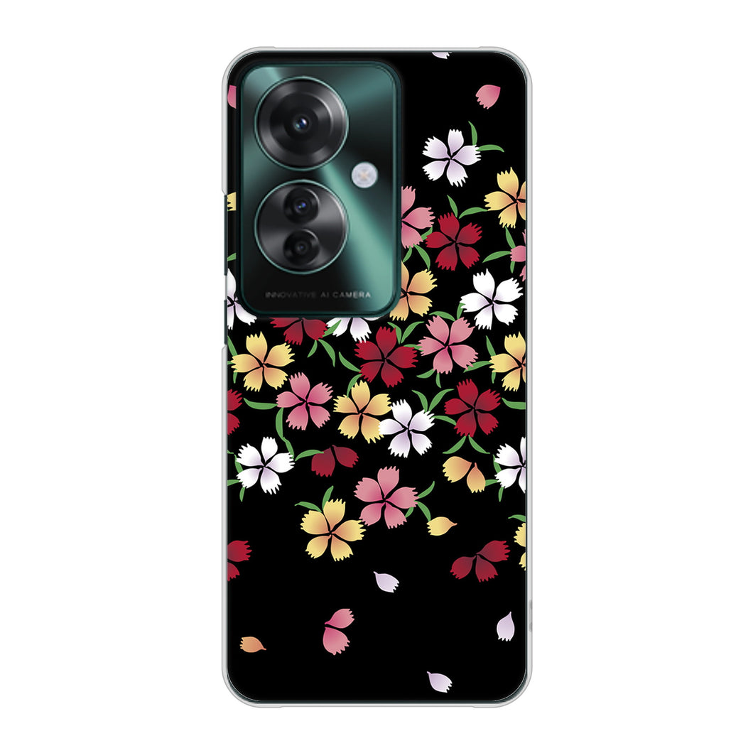 OPPO Reno11 A 高画質仕上げ 背面印刷 ハードケース和花柄