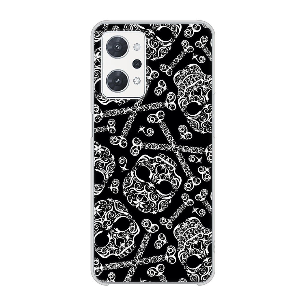 OPPO reno9 A 高画質仕上げ 背面印刷 ハードケース 【363 ドクロの刺青】
