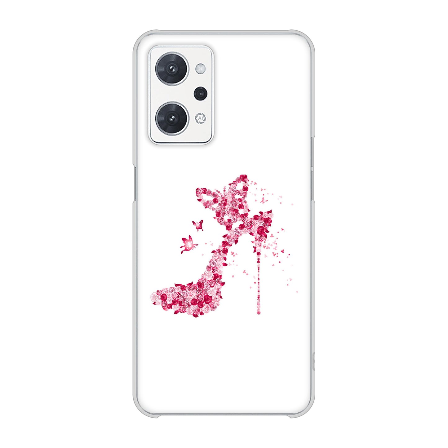 OPPO reno9 A 高画質仕上げ 背面印刷 ハードケース 【387 薔薇のハイヒール】