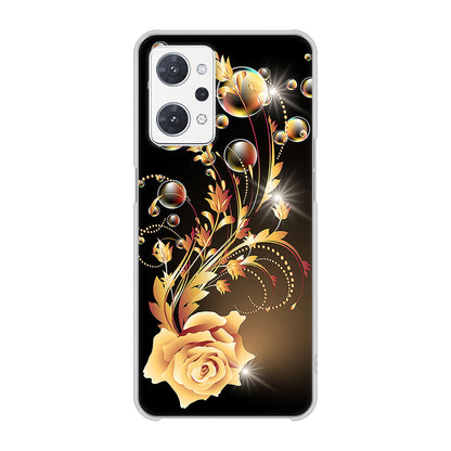 OPPO reno9 A 高画質仕上げ 背面印刷 ハードケースロマンチックなバラ