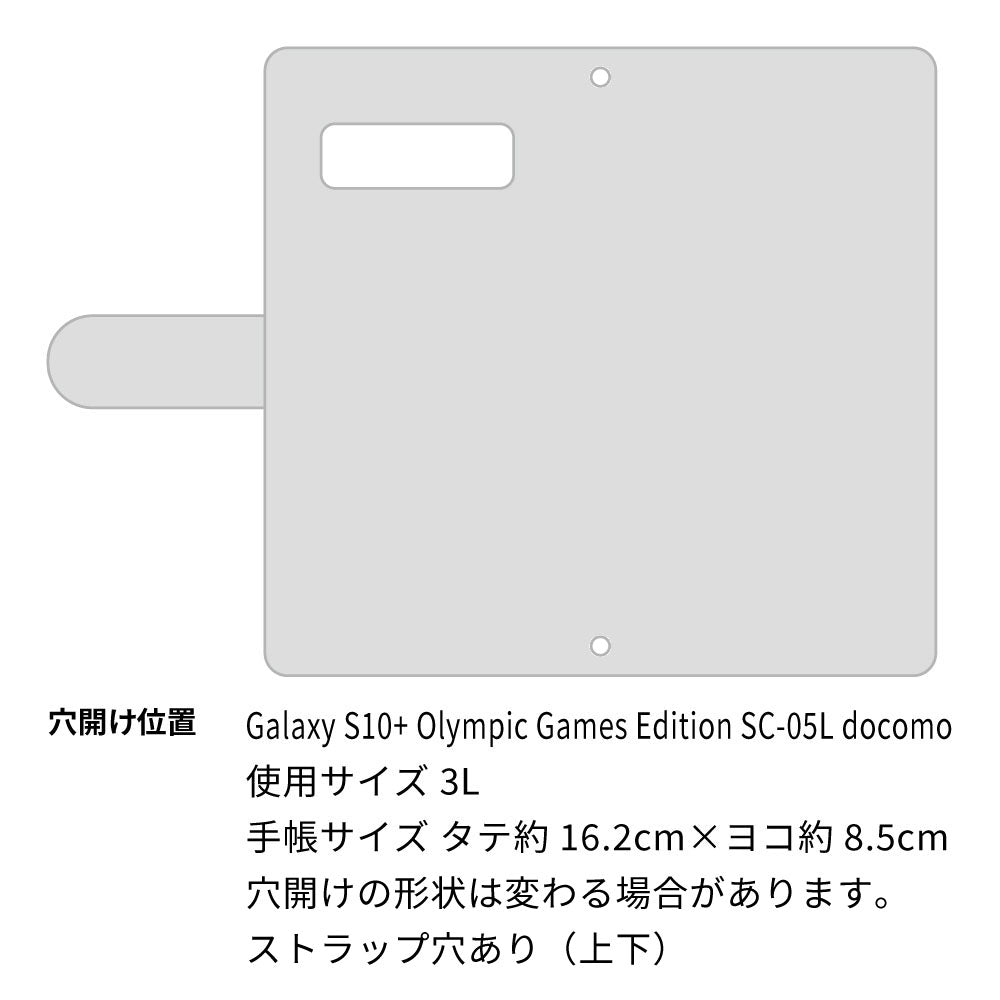 Galaxy S10+ Olympic Games Edition docomo クリアプリントブラックタイプ 手帳型ケース 耐衝撃