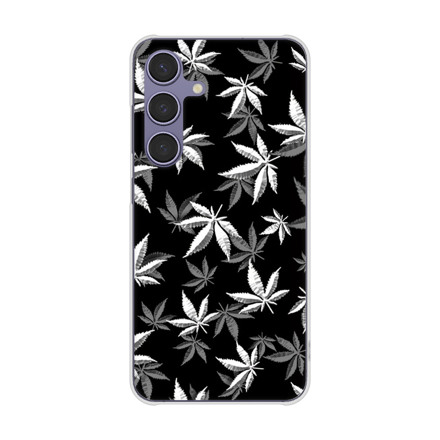 Galaxy S24 SC-51E docomo 高画質仕上げ 背面印刷 ハードケース 【064 モノトーン大麻ブラック】