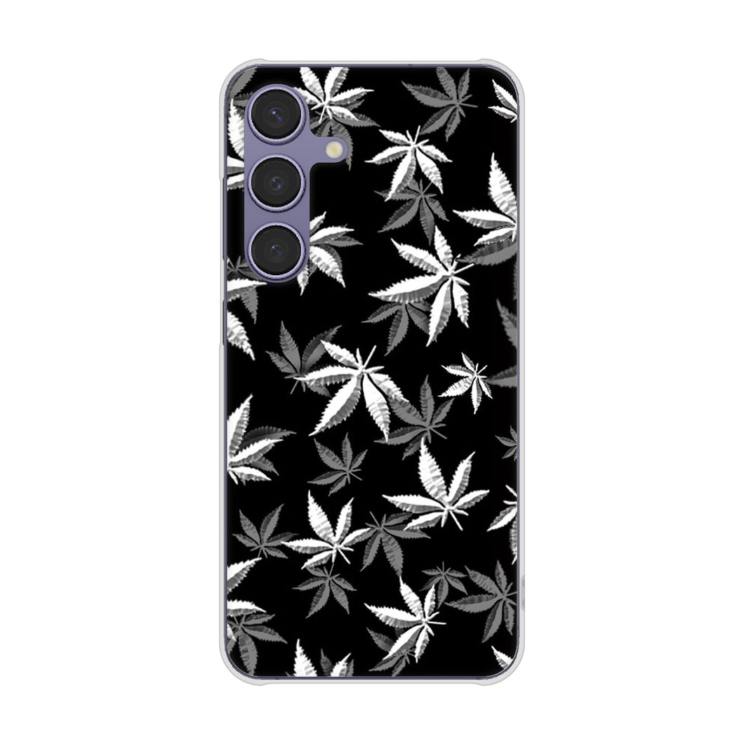 Galaxy S24 SC-51E docomo 高画質仕上げ 背面印刷 ハードケース 【064 モノトーン大麻ブラック】