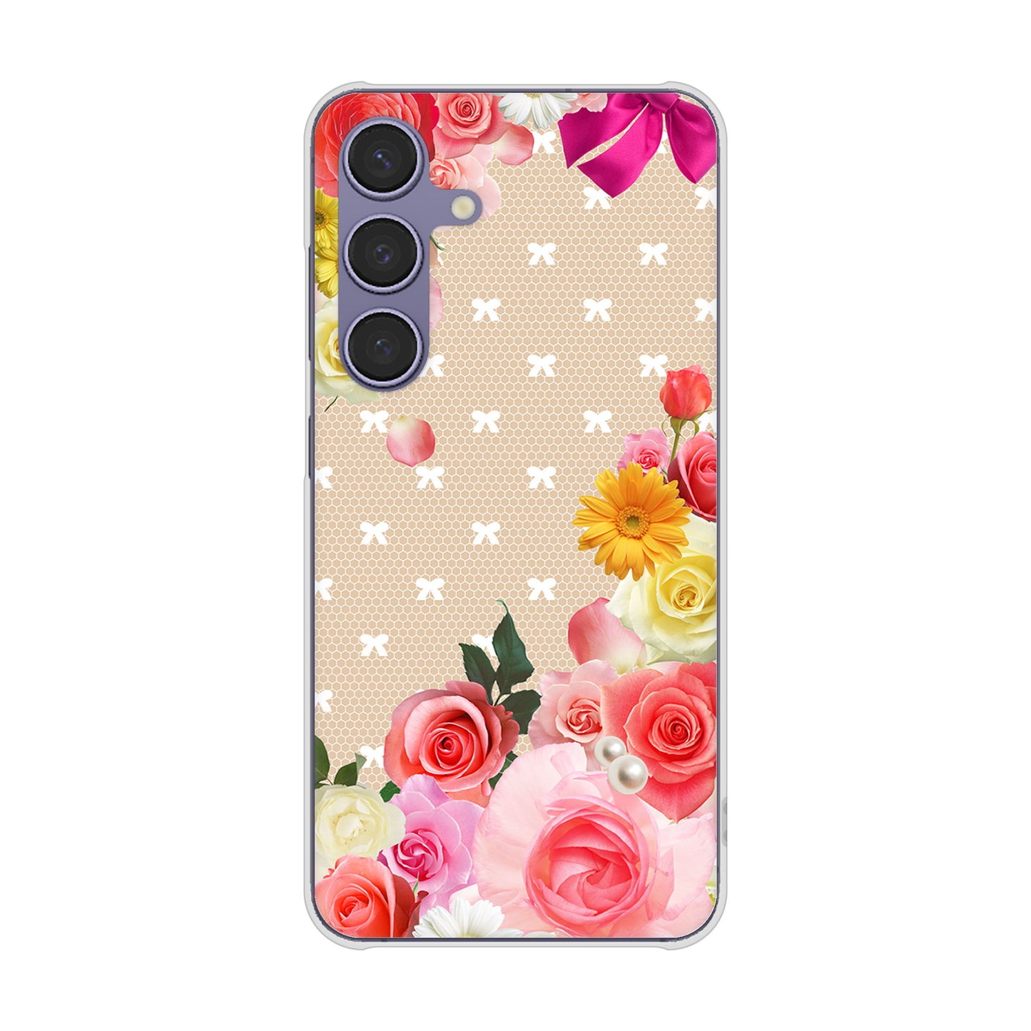 Galaxy S24 SC-51E docomo 高画質仕上げ 背面印刷 ハードケースロマンチックなバラ
