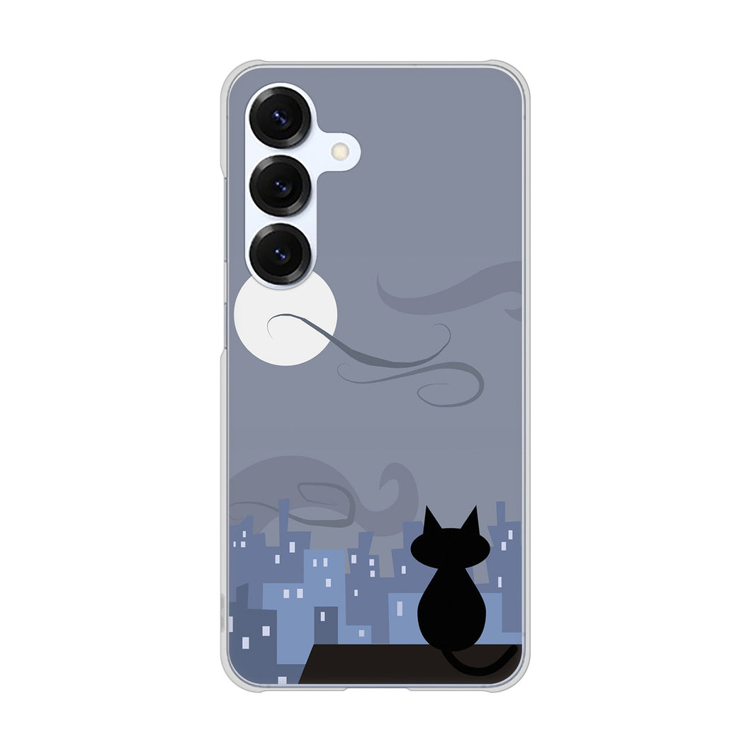 Galaxy S25 SC-51F docomo 高画質仕上げ 背面印刷 ハードケース夜とネコ