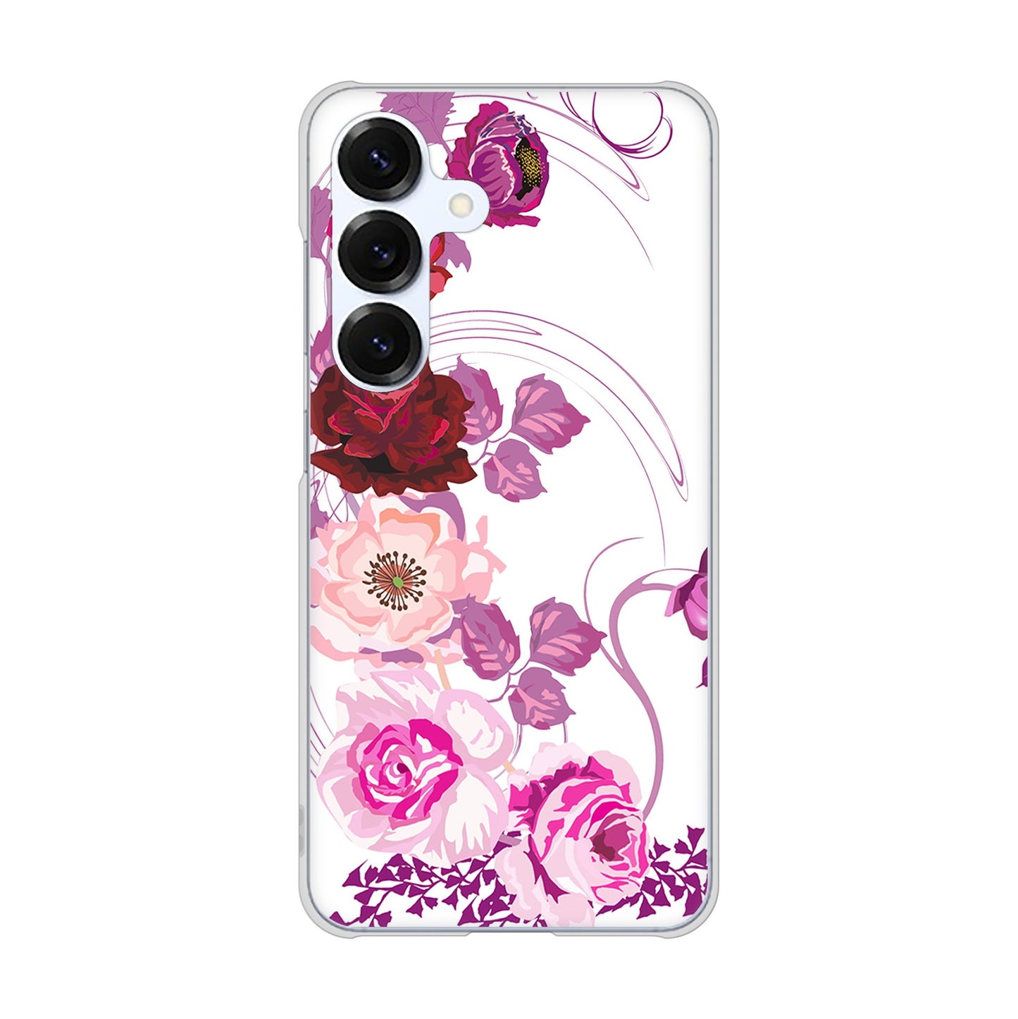 Galaxy S25 SC-51F docomo 高画質仕上げ 背面印刷 ハードケースロマンチックなバラ