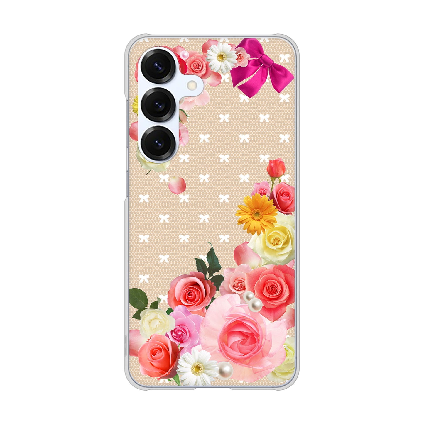 Galaxy S25 SC-51F docomo 高画質仕上げ 背面印刷 ハードケースロマンチックなバラ