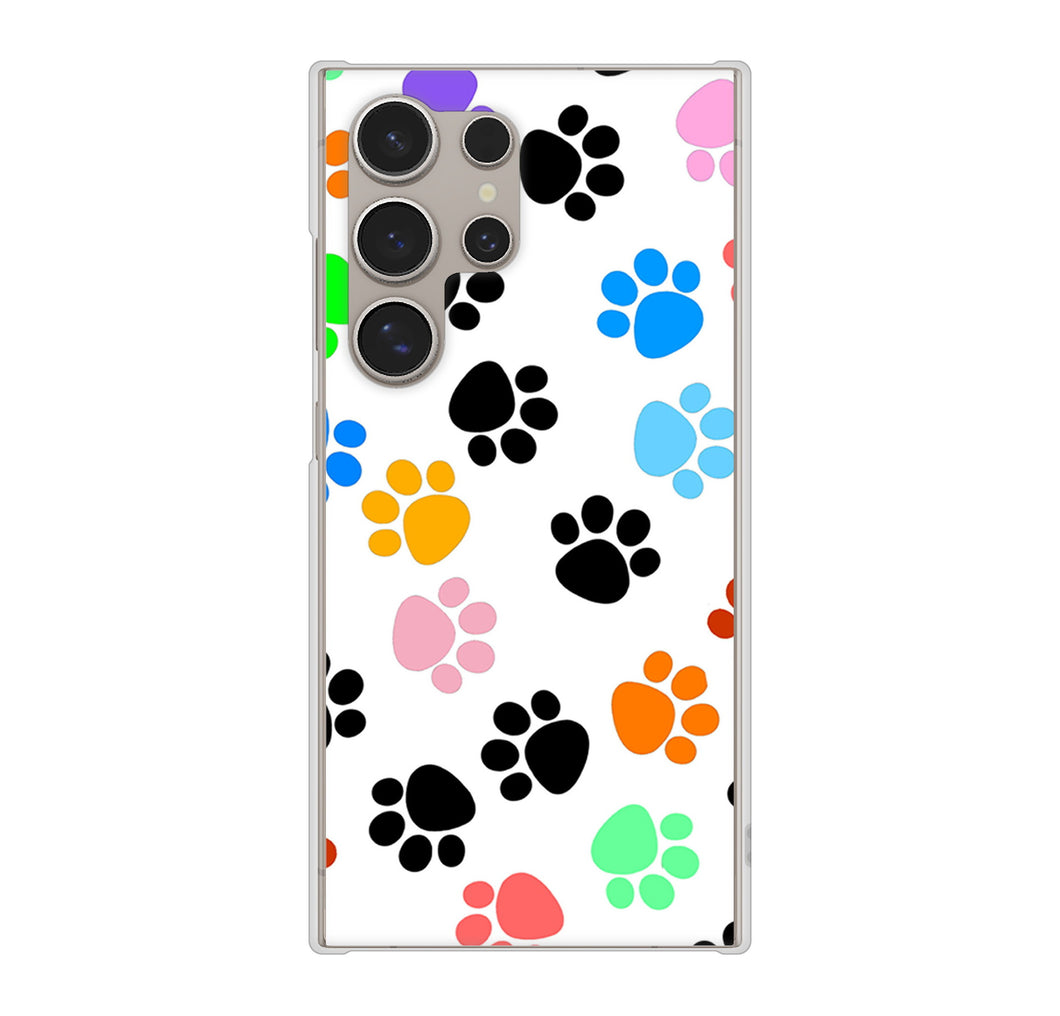 Galaxy S24 Ultra SC-52E docomo 高画質仕上げ 背面印刷 ハードケース 【1108 あしあとカラフル】