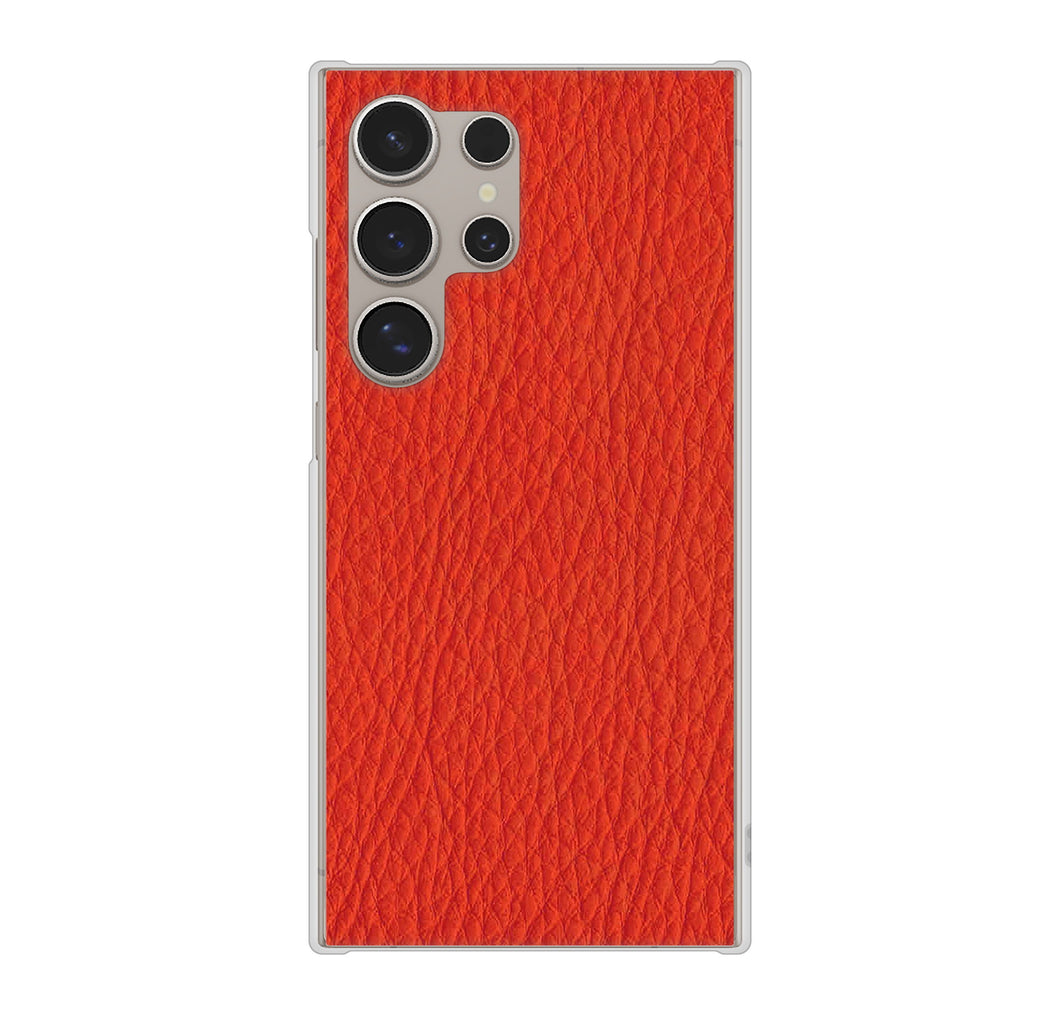 Galaxy S24 Ultra SC-52E docomo 高画質仕上げ 背面印刷 ハードケース 【EK852 レザー風レッド】