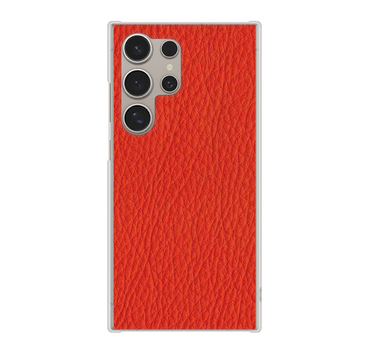 Galaxy S24 Ultra SC-52E docomo 高画質仕上げ 背面印刷 ハードケース 【EK852 レザー風レッド】