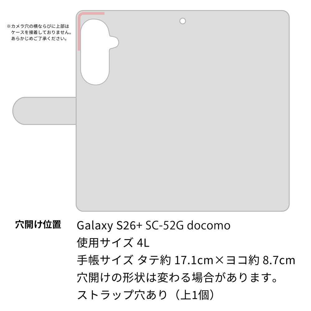 Galaxy S26+ SC-52G docomo 高画質仕上げ プリント手帳型ケース ( 薄型スリム )ボーダー