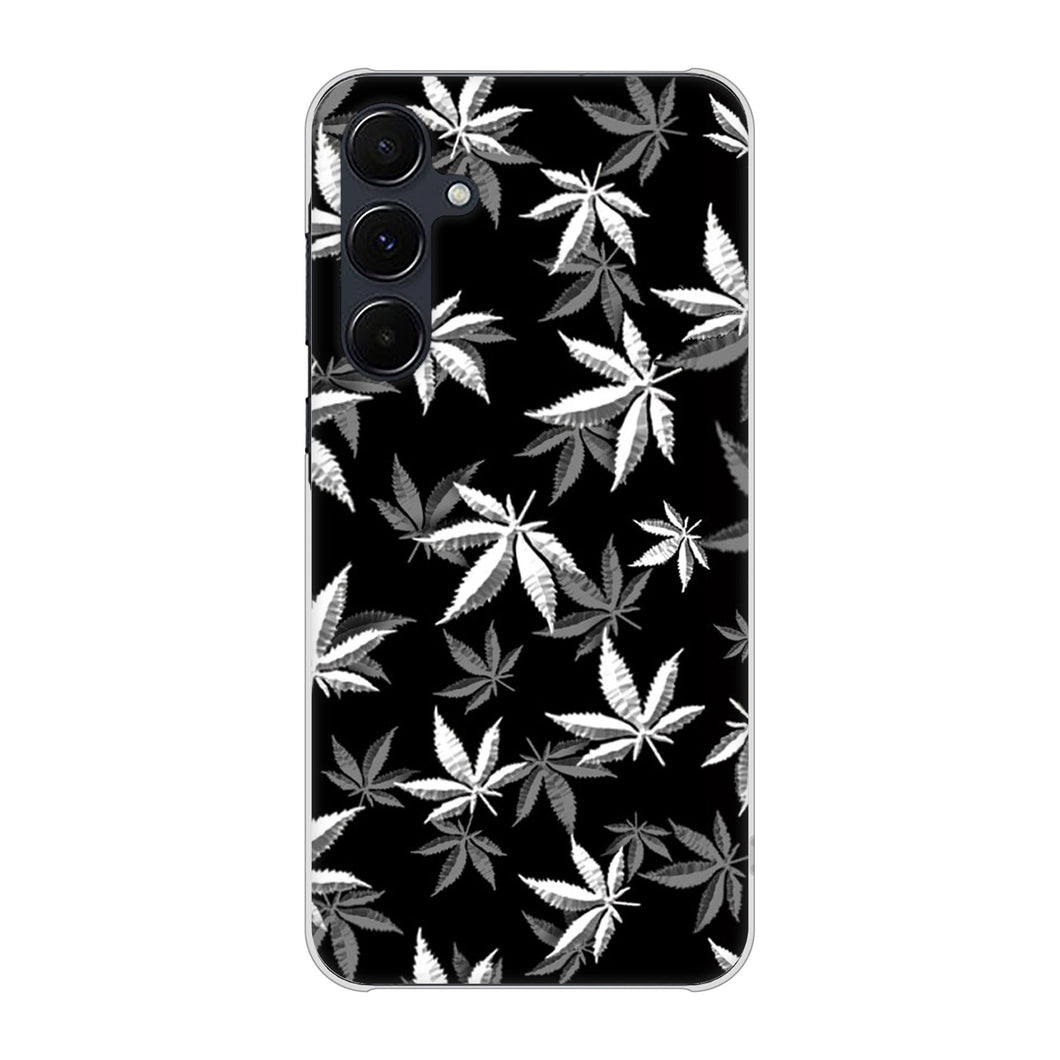 Galaxy A55 5G SC-53E docomo 高画質仕上げ 背面印刷 ハードケース 【064 モノトーン大麻ブラック】