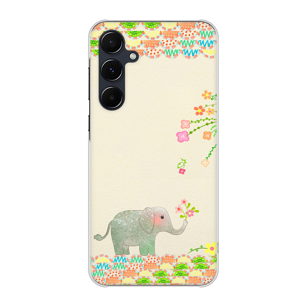Galaxy A55 5G SC-53E docomo 高画質仕上げ 背面印刷 ハードケース 【1039 お散歩ゾウさん】
