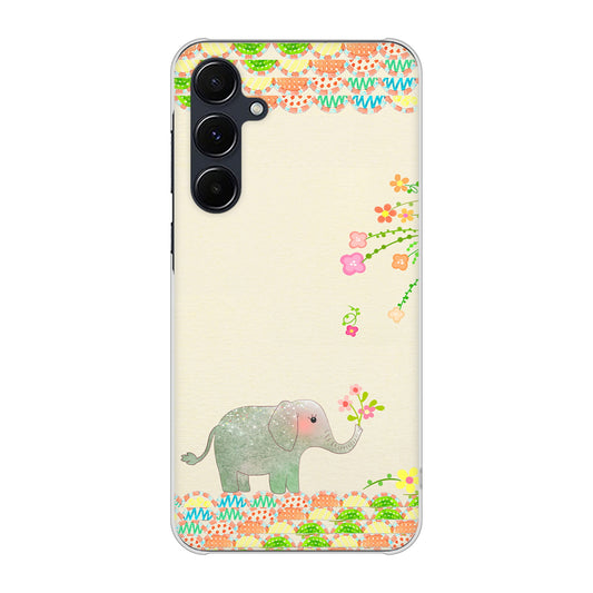 Galaxy A55 5G SC-53E docomo 高画質仕上げ 背面印刷 ハードケース 【1039 お散歩ゾウさん】