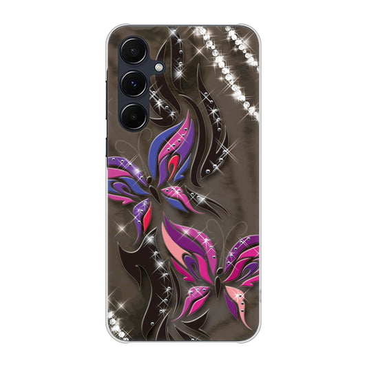 Galaxy A55 5G SC-53E docomo 高画質仕上げ 背面印刷 ハードケース 【1164 キラめくストーンと蝶】