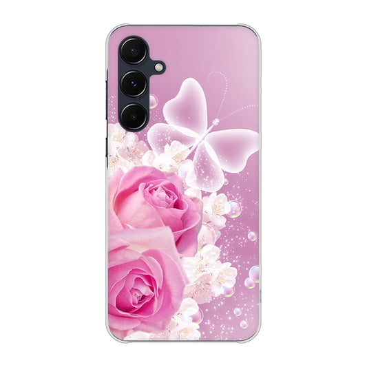 Galaxy A55 5G SC-53E docomo 高画質仕上げ 背面印刷 ハードケースロマンチックなバラ