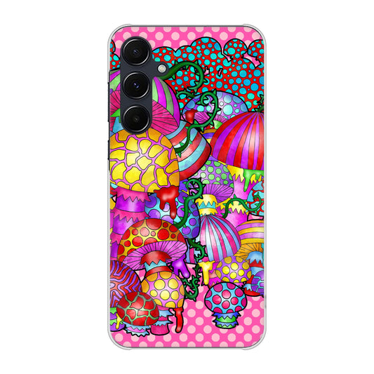 Galaxy A55 5G SC-53E docomo 高画質仕上げ 背面印刷 ハードケースむかいあぐる きのこ