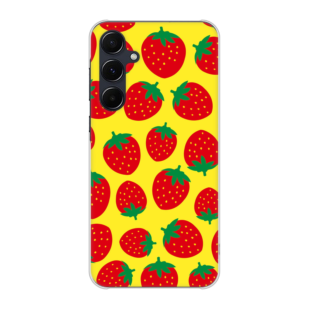 Galaxy A55 5G SC-53E docomo 高画質仕上げ 背面印刷 ハードケース小さいイチゴ模様