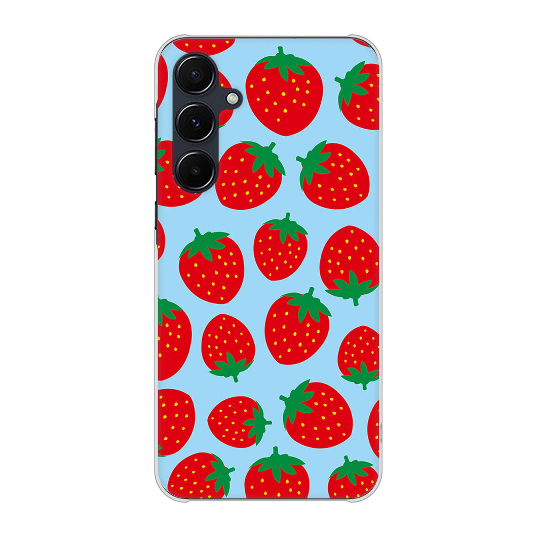 Galaxy A55 5G SC-53E docomo 高画質仕上げ 背面印刷 ハードケース小さいイチゴ模様