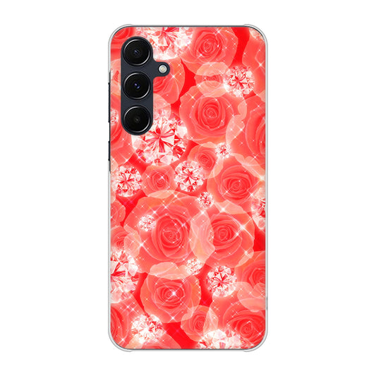 Galaxy A55 5G SC-53E docomo 高画質仕上げ 背面印刷 ハードケース 【VA816 ダイヤモンドとバラ】