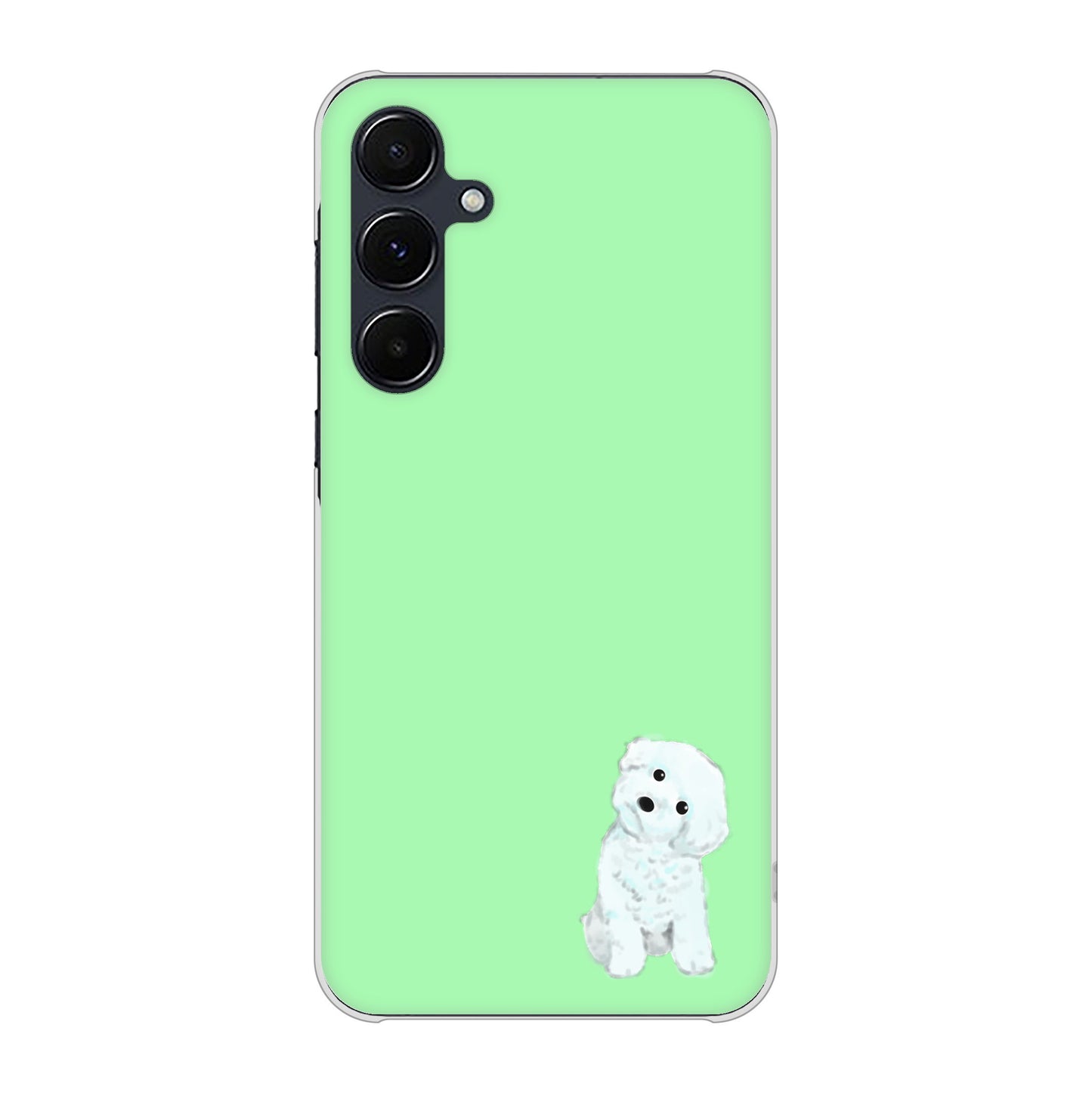 Galaxy A55 5G SC-53E docomo 高画質仕上げ 背面印刷 ハードケーストイプードルホワイト