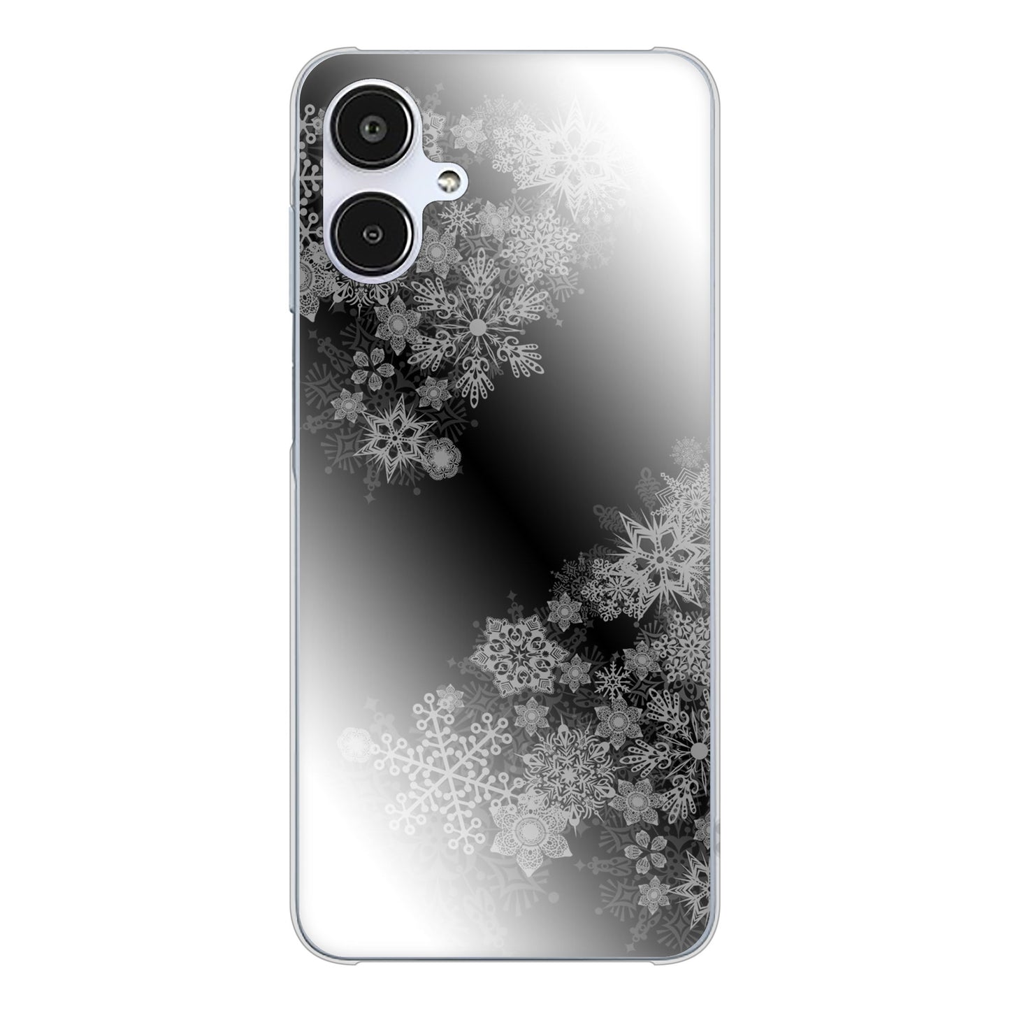 Galaxy A25 5G SC-53F docomo 高画質仕上げ 背面印刷 ハードケース 【YJ340 モノトーン 雪の結晶 】
