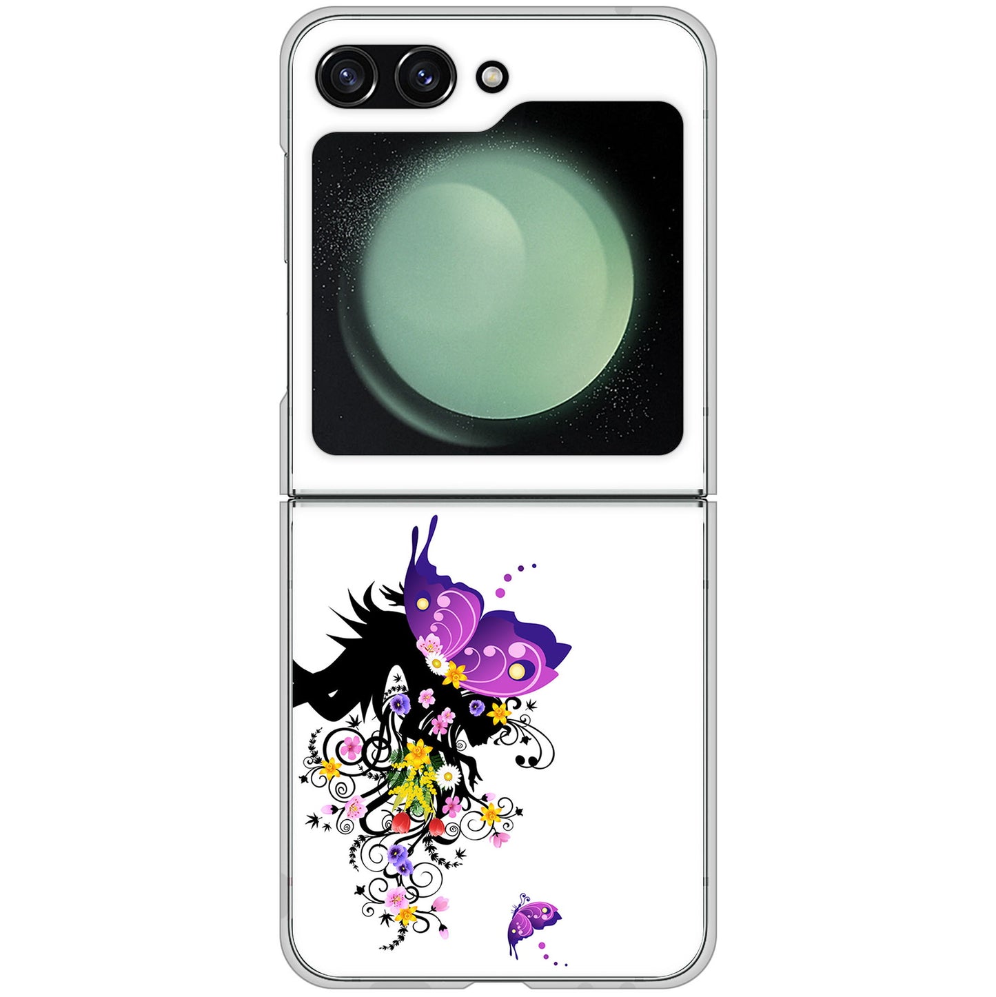Galaxy Z Flip5 SC-54D docomo 高画質仕上げ 背面印刷 ハードケースバタフライ