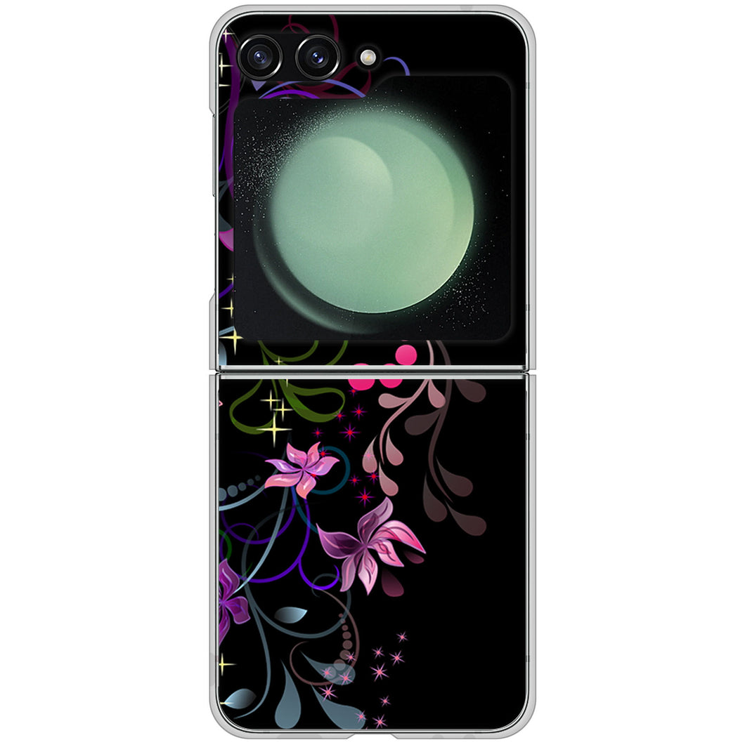 Galaxy Z Flip5 SC-54D docomo 高画質仕上げ 背面印刷 ハードケース 【263 闇に浮かぶ華】