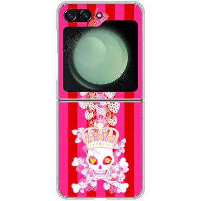Galaxy Z Flip5 SC-54D docomo 高画質仕上げ 背面印刷 ハードケースむかいあぐる 苺骸骨王冠蔦