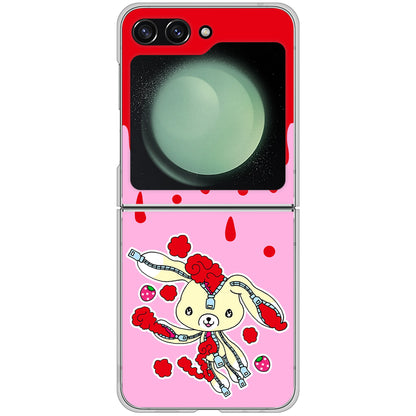 Galaxy Z Flip5 SC-54D docomo 高画質仕上げ 背面印刷 ハードケースむかいあぐる ジッパーうさぎのジッピョン