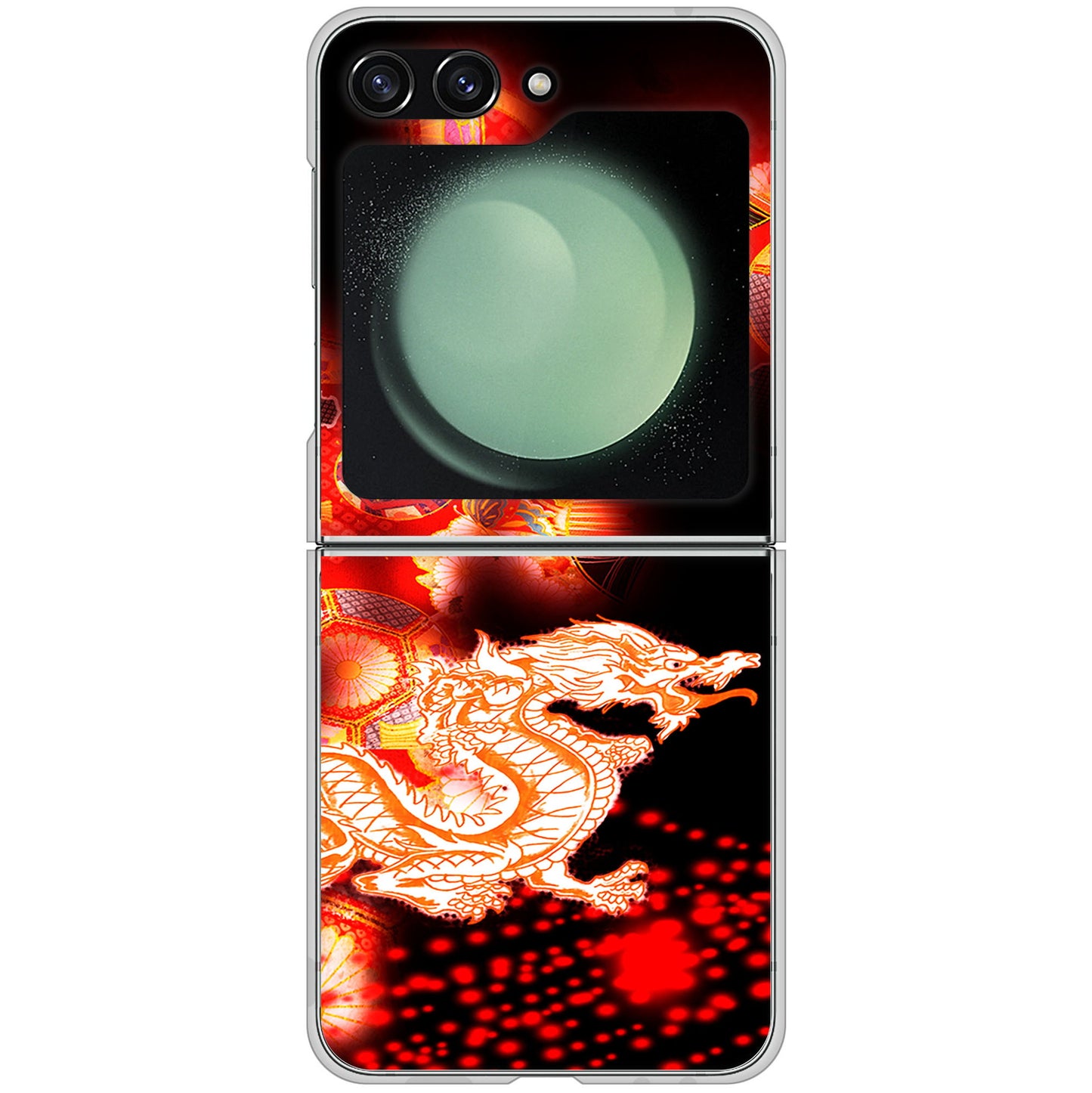 Galaxy Z Flip5 SC-54D docomo 高画質仕上げ 背面印刷 ハードケース赤竜