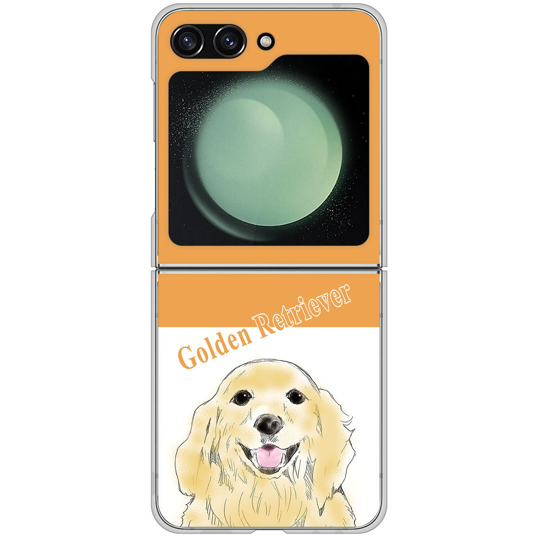 Galaxy Z Flip5 SC-54D docomo 高画質仕上げ 背面印刷 ハードケースゴールデンレトリバー