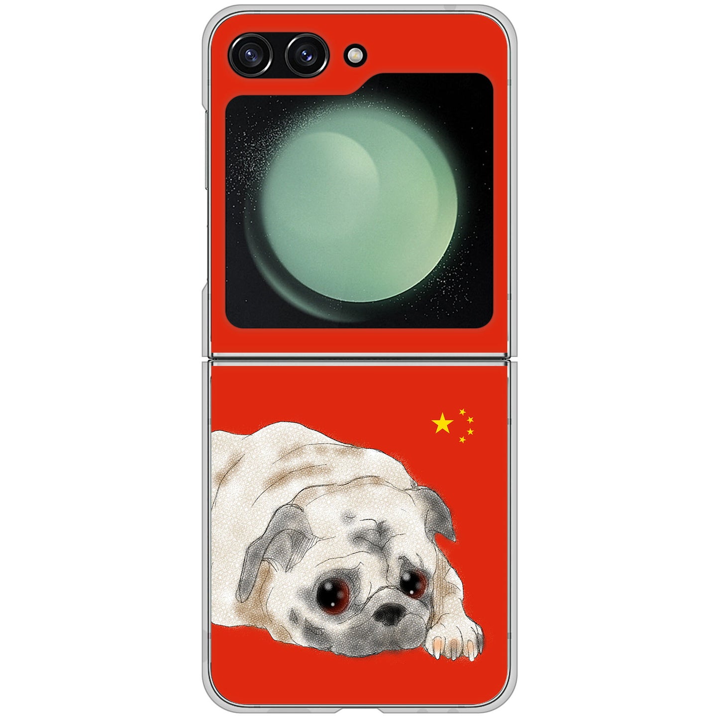 Galaxy Z Flip5 SC-54D docomo 高画質仕上げ 背面印刷 ハードケースパグ