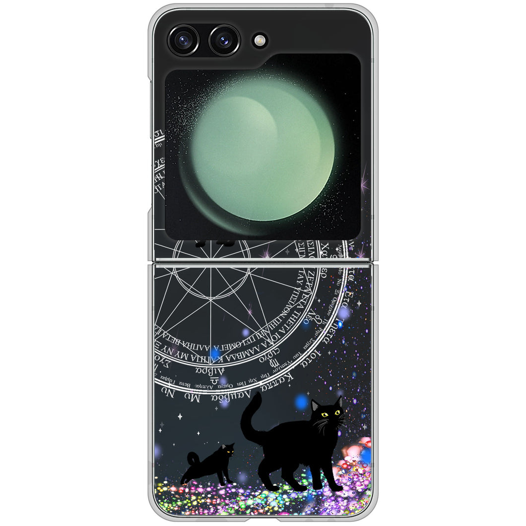 Galaxy Z Flip5 SC-54D docomo 高画質仕上げ 背面印刷 ハードケース魔法陣猫