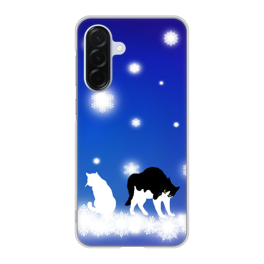Galaxy A36 5G SC-54F docomo 高画質仕上げ 背面印刷 ハードケース 【YJ335 雪の結晶 はちわれ】