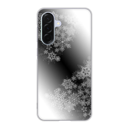 Galaxy A36 5G SC-54F docomo 高画質仕上げ 背面印刷 ハードケース 【YJ340 モノトーン 雪の結晶 】