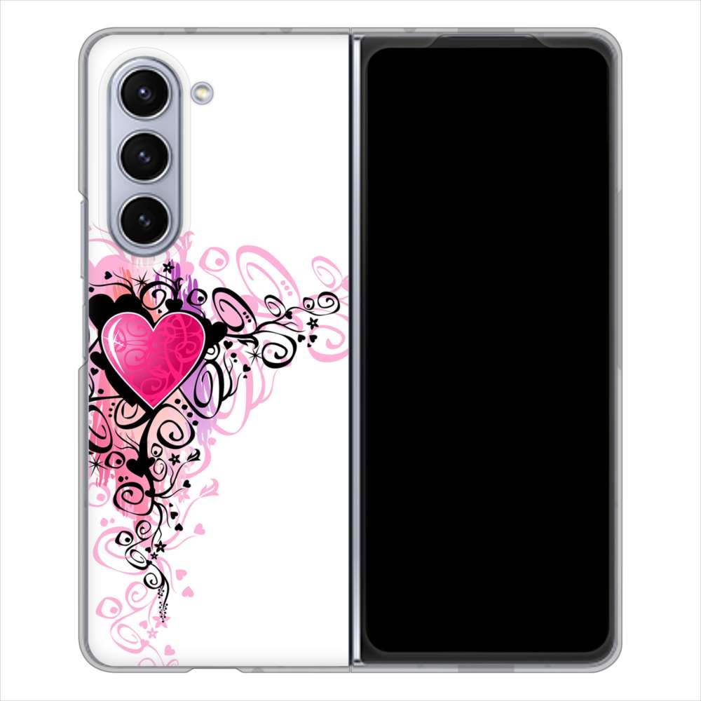 Galaxy Z Fold5 SC-55D docomo 高画質仕上げ 背面印刷 ハードケースきらめきハート