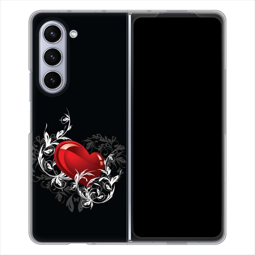 Galaxy Z Fold5 SC-55D docomo 高画質仕上げ 背面印刷 ハードケースきらめきハート