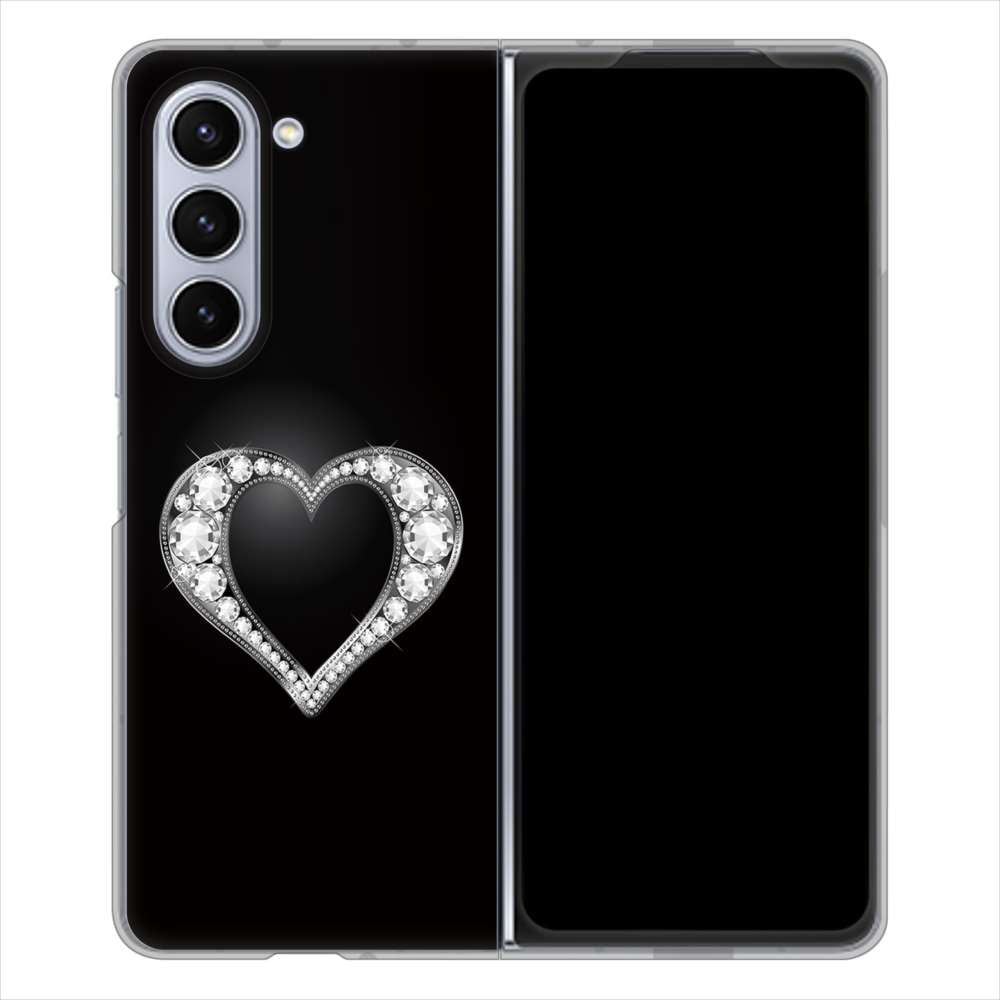 Galaxy Z Fold5 SC-55D docomo 高画質仕上げ 背面印刷 ハードケースきらめきハート