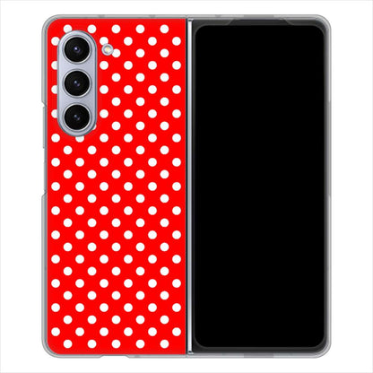 Galaxy Z Fold5 SC-55D docomo 高画質仕上げ 背面印刷 ハードケースシンプル柄（水玉）
